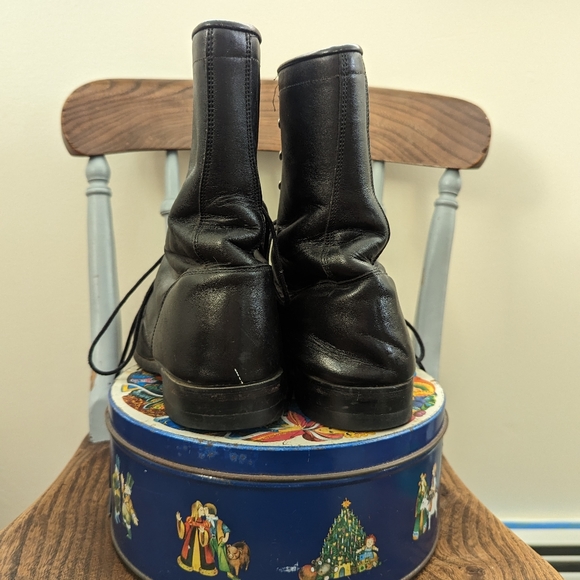 Vintage Justin's 506 Black Lace Up Leather Boots size 9 1/2 - Picture 4 of 8